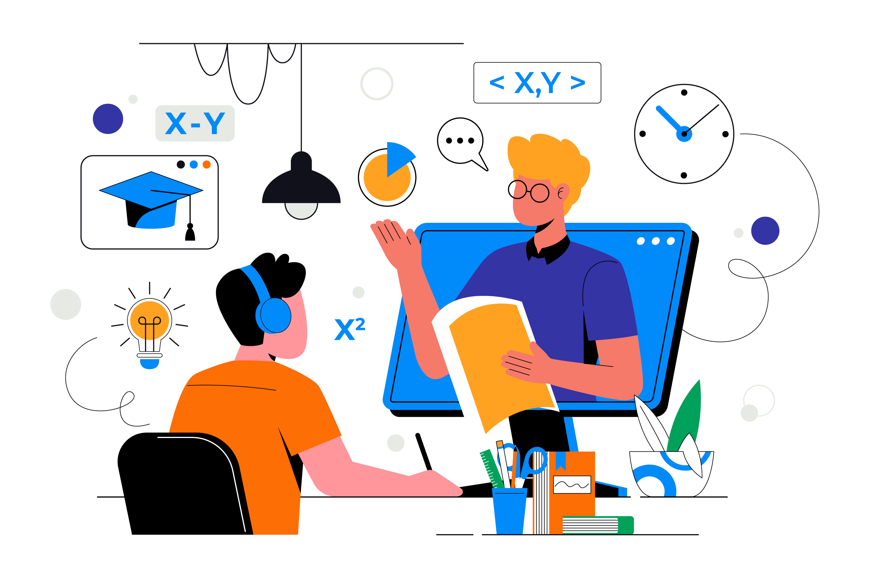 Student working at desk